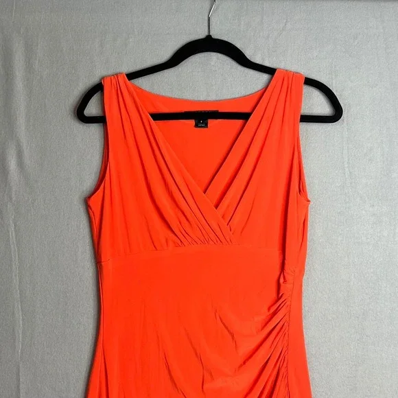 Lauren Ralph Lauren Dress Size 8 Surplice Ruched Sleeveless Sheath V-Neck - Picture 4 of 7